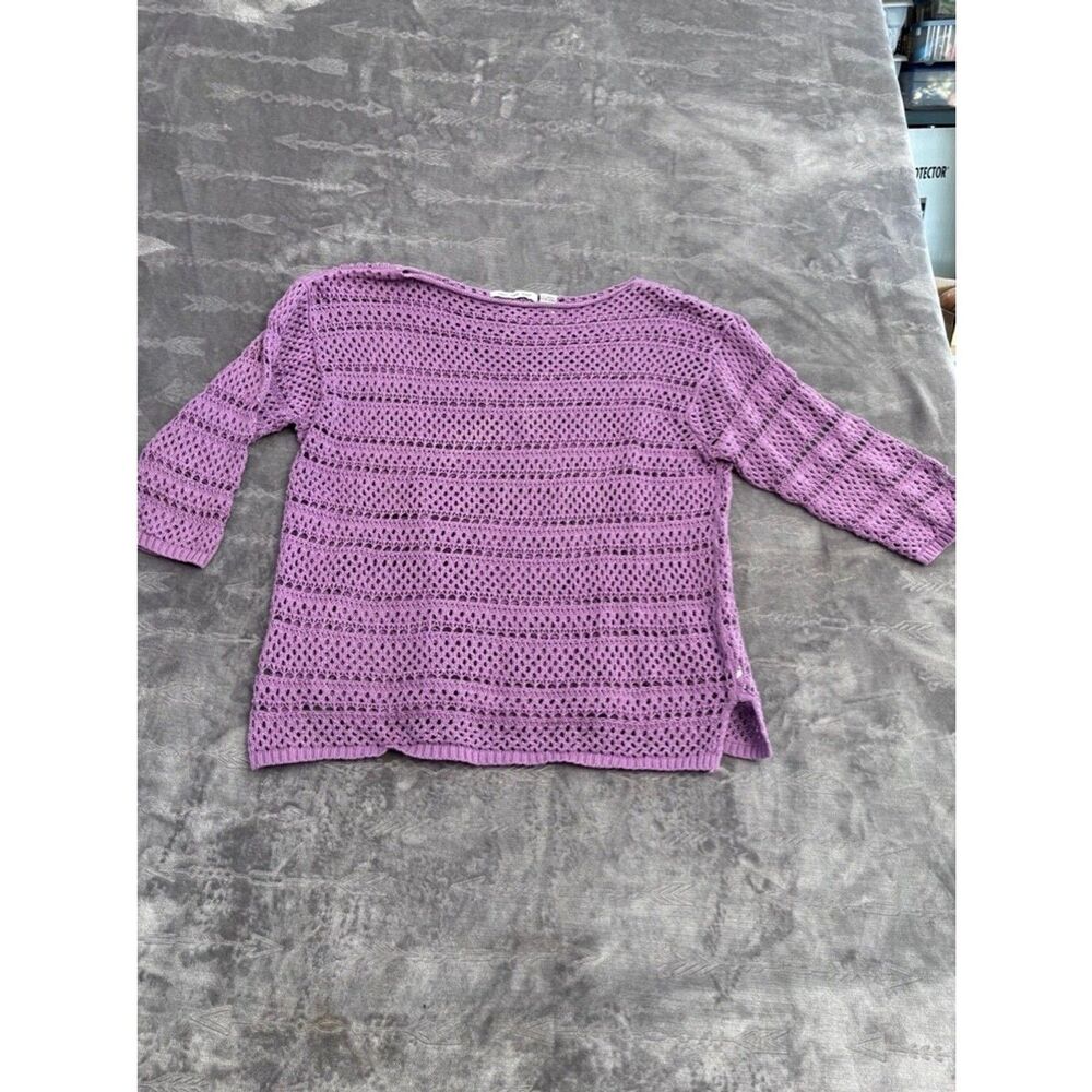 Women's Eight Eight Eight Crochet Sweater - XL Purple Boho Cottagecore